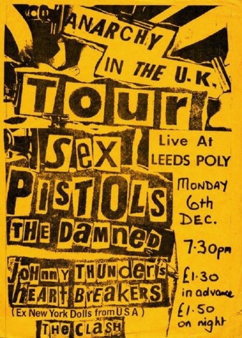 Sex Pistols, The Damned, Heartbreakers, The Clash at Leeds Polytechnic. 1976
