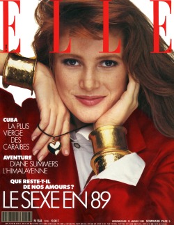 supermodelobsession: “ Elle France January 23rd, 1989 (Cover) Model: Angie Everhart Photographer: Oliviero Toscani ”