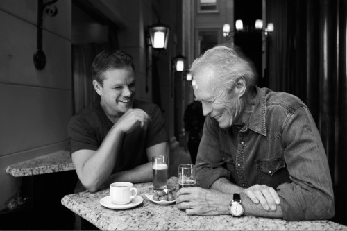 fuckyeahdirectors:
“ Matt Damon and Clint Eastwood photographed by Nigel Parry
”