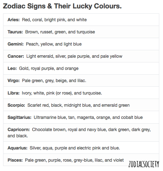What is the lucky color of Virgo?