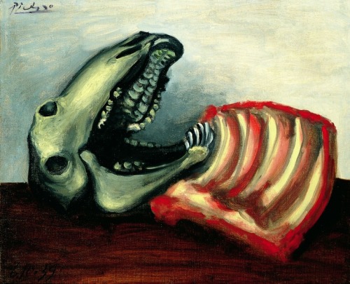 drawpaintprint:
“Pablo Picasso: Still Life with Sheep’s Skull (1939)
”