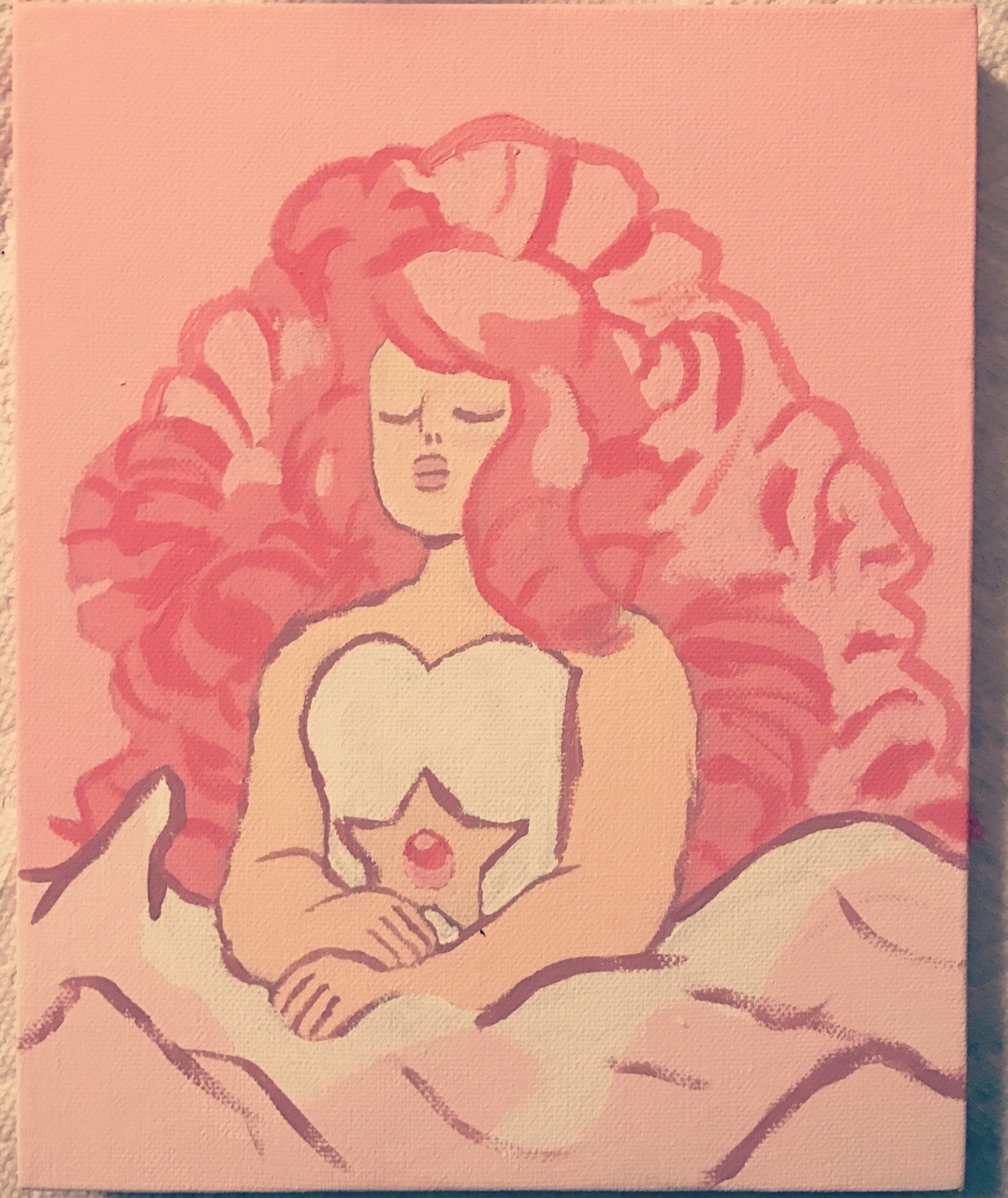I tried to recreate that pic of rose using acrylics and a lil canvas I had