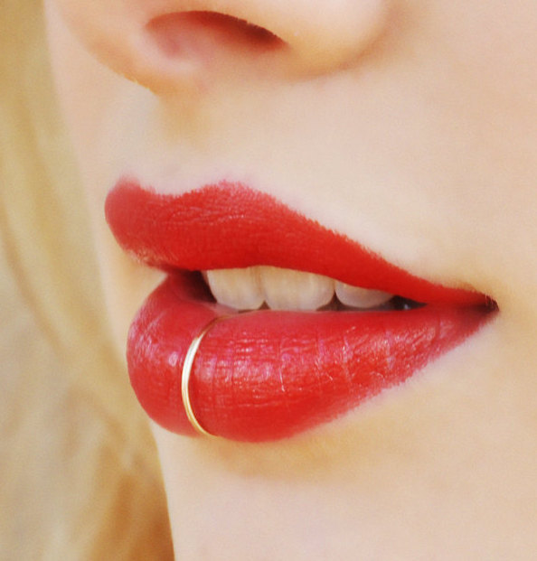 piercing, lips, red lips