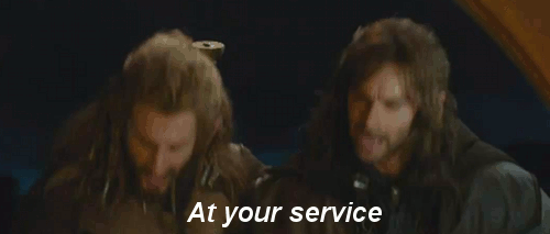 Image result for hobbit at your service gif