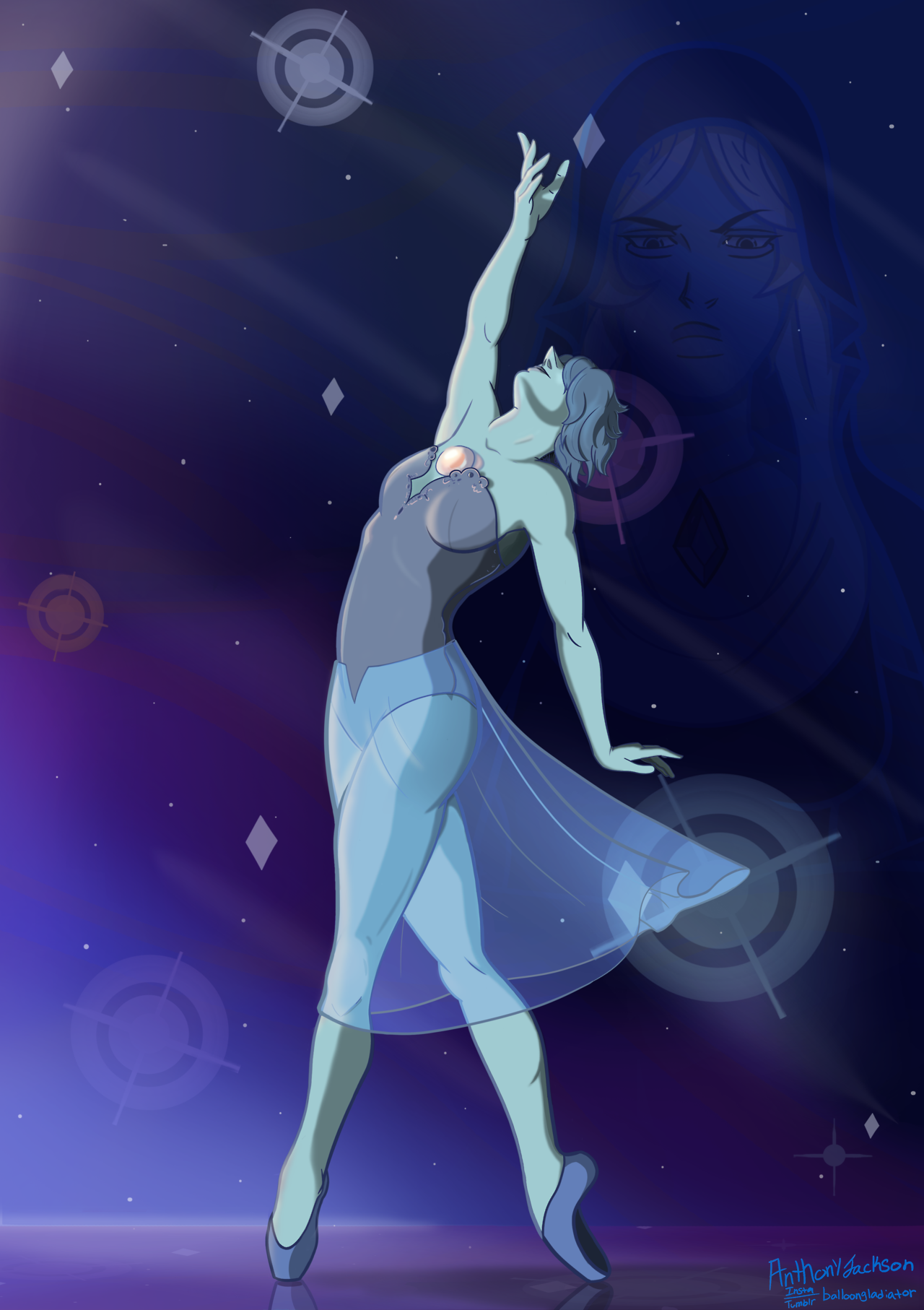 So i FINALLY finished my Blue Pearl Drawing. I would’ve finished a little bit earlier, but i had to take one last look before finalizing it. And noticed that my original background was pretty bad....