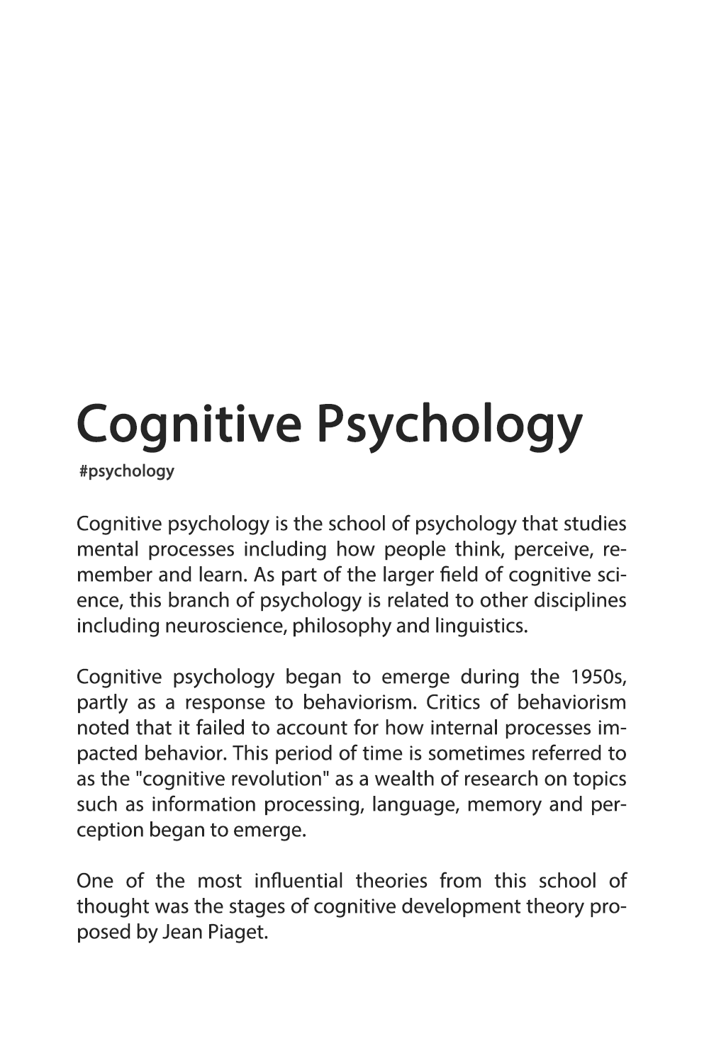 Major Psychological Schools of Thought