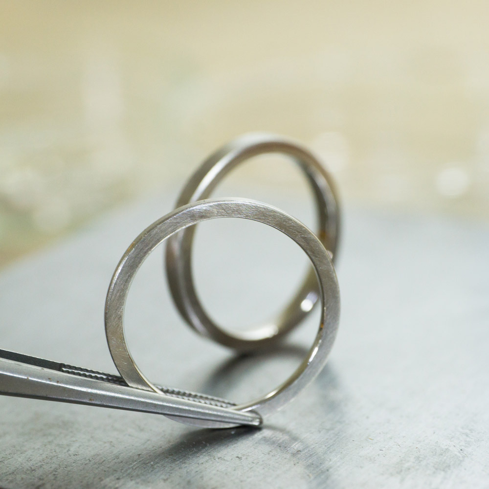 オーダーメイドマリッジリングの制作風景　プラチナ　屋久島で作る結婚指輪