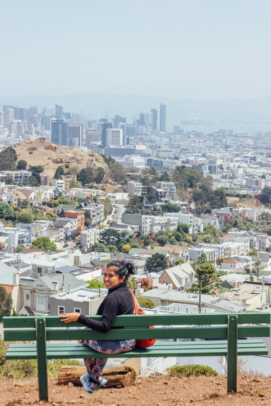 Tank hill park provides a great view of San Francisco