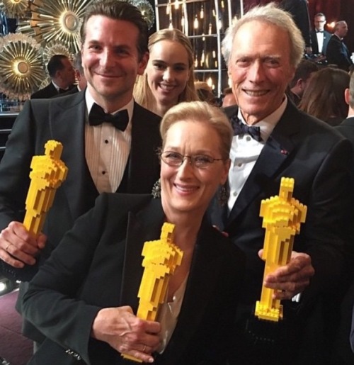 Bradley Cooper, Maryl Streep i Clint Eastwood lego oscar