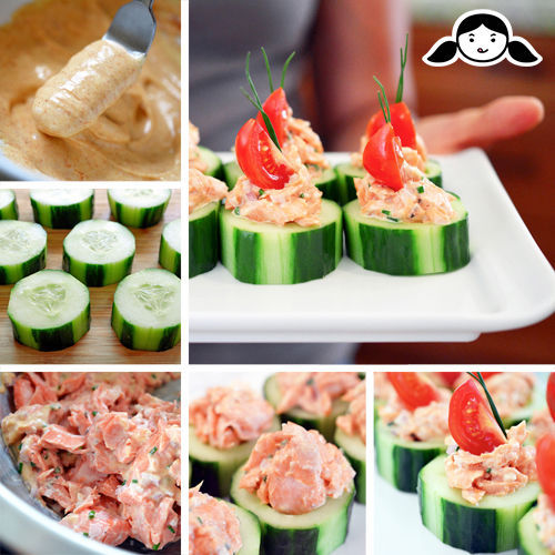 Whole30 Day 25: Spicy Salmon Cucumber Cups (+ Another TV Appearance!) by Michelle Tam https://nomnompaleo.com