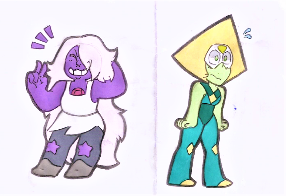 I think I love drawing Amethyst and Peridot the most!!