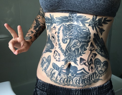 stomach tattoo on Tumblr