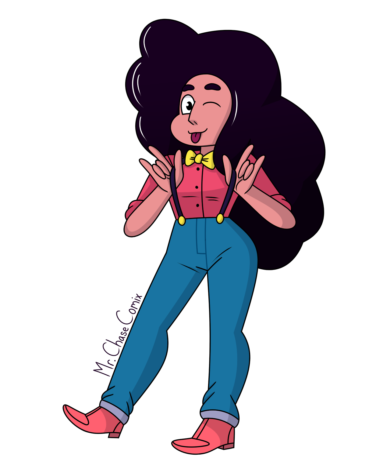 Apologies if this is not my best work, I’m super rusty when it comes to drawing Stevonnie. I also know that an anon wanted me to draw Stevonnie in suspenders, but I lost that in my inbox. Hope this is...
