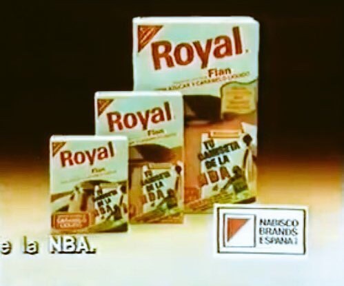 ‪Por si alguien quiere conseguir una camiseta de NBA con Flan Royal #Publi87 #Publicidad1987 #l250587‬