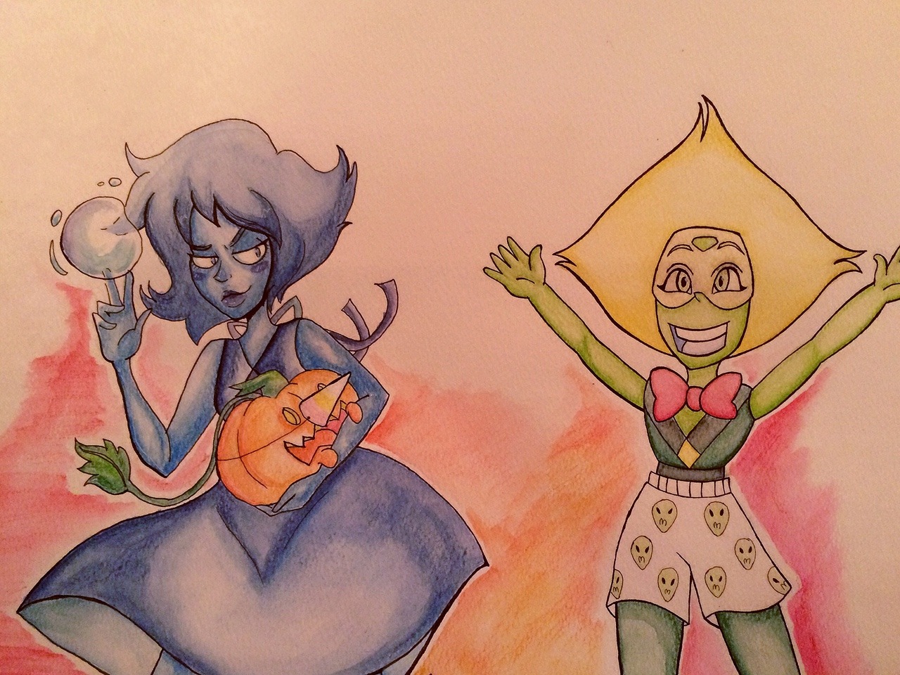 I did a collab with my friend she drew peri and I drew lapis :D