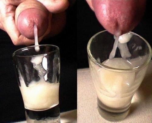 Sperm shot on glasses