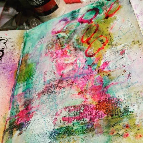art journal page -  Headed to hot yoga but put a... | Art Journal Pages