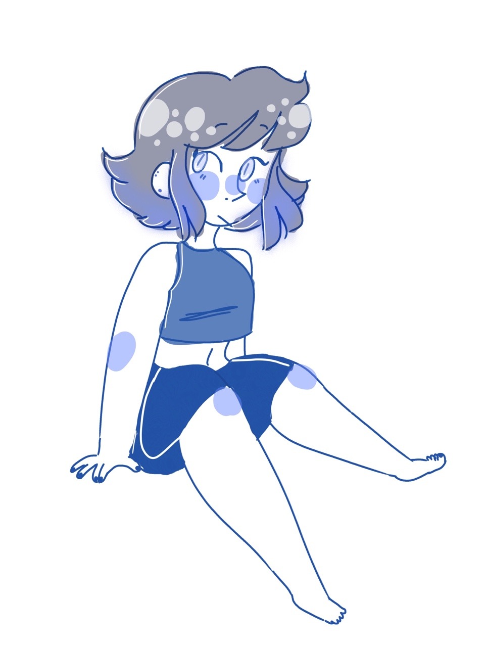 a human lapis i drew a few days ago, ive changed my style a bit and im finally happy with it