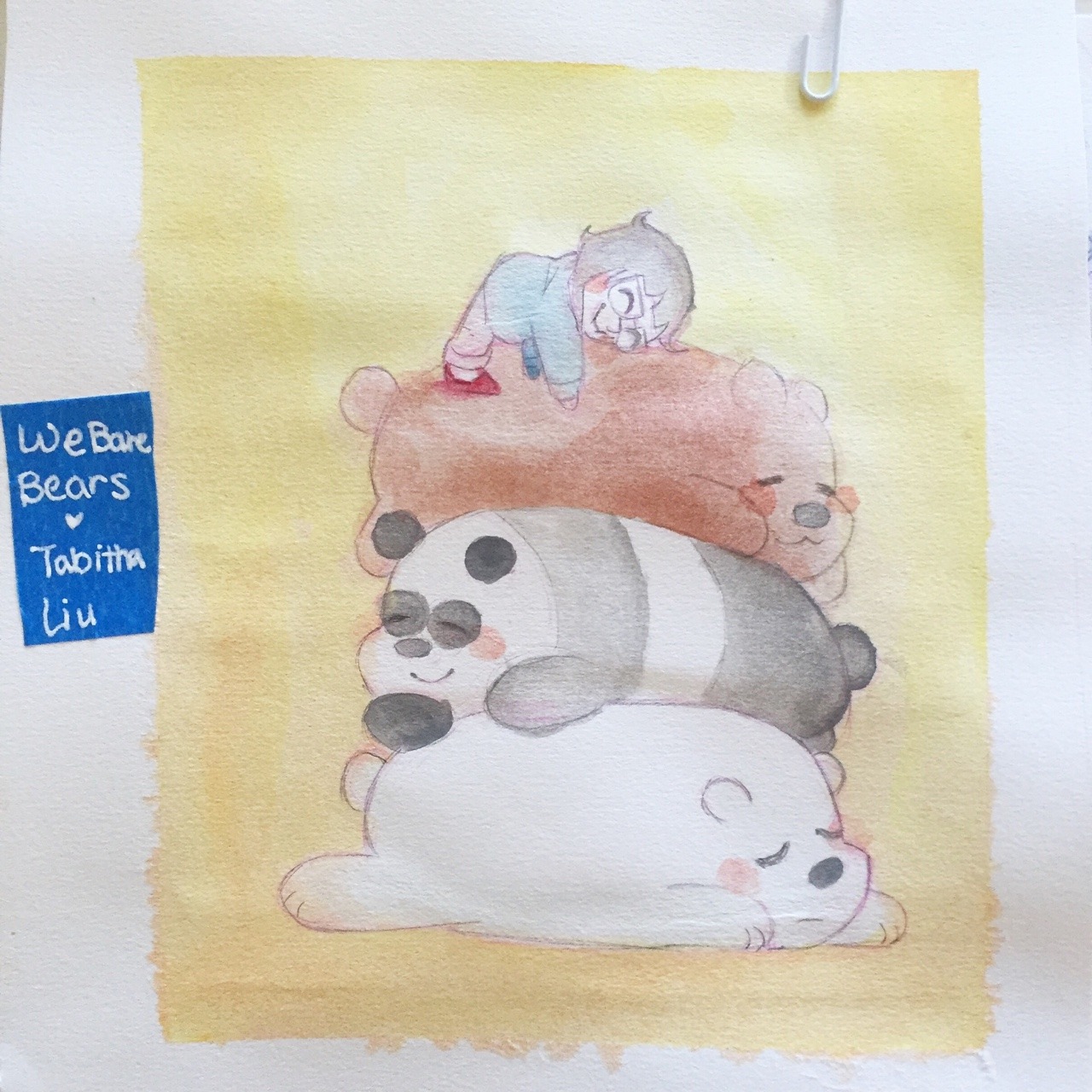Here it is, the watercolor bearstack I’m so rusty at painting, I haven’t painted since high school. I’m just glad watercolor let’s me fix mistakes. - Tooby -w-