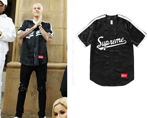 Satin Baseball Jersey in Black – Sold Out