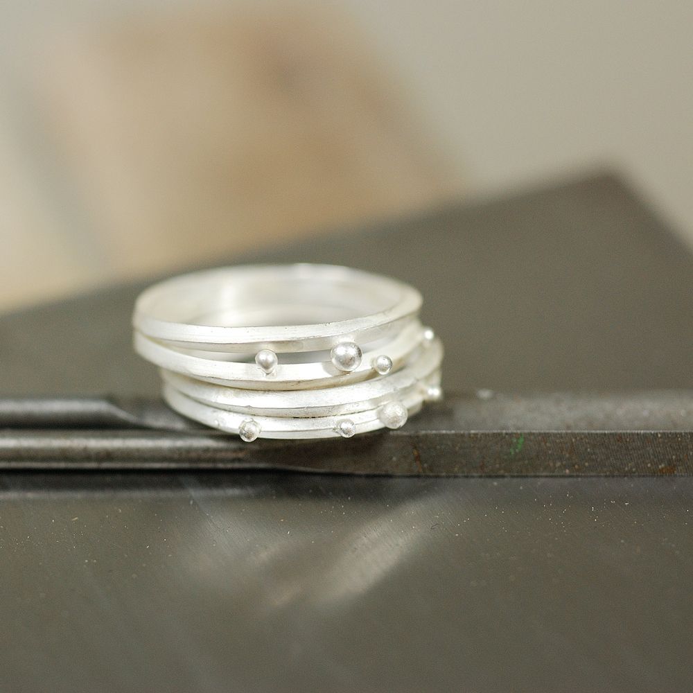 オーダーメイドマリッジリングの制作風景　シルバー　サンプルr　屋久島で作る結婚指輪