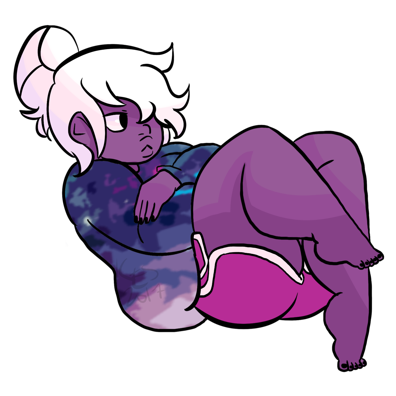 Getting back out of my artblock with some comfy Amethyst doodles… I love her she’s so round.🖤🖤🖤