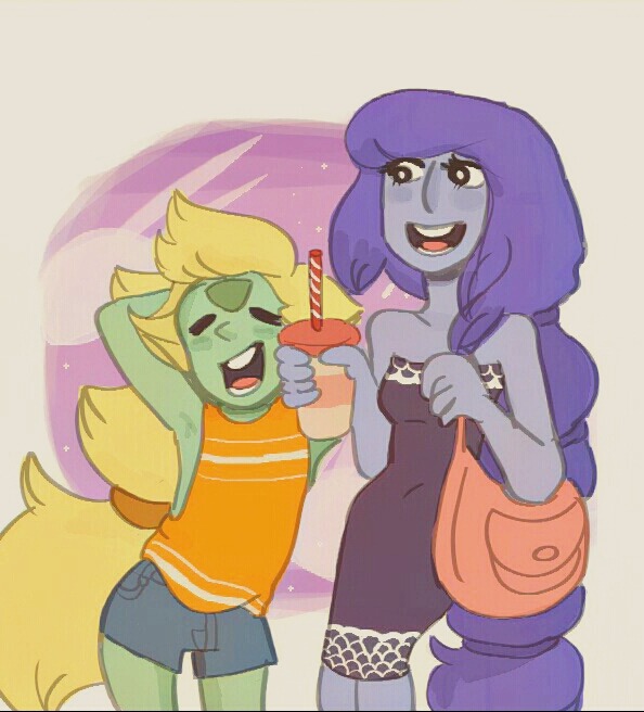 more long haired lapis and peridot ♡
