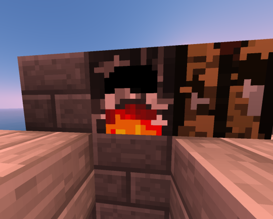 A burning furnace and crafting table ;p