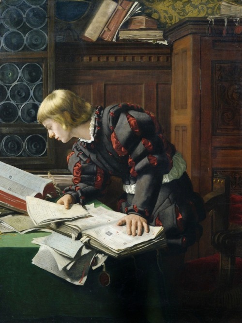 A Young Scholar in His Study - Adolph Tidemand