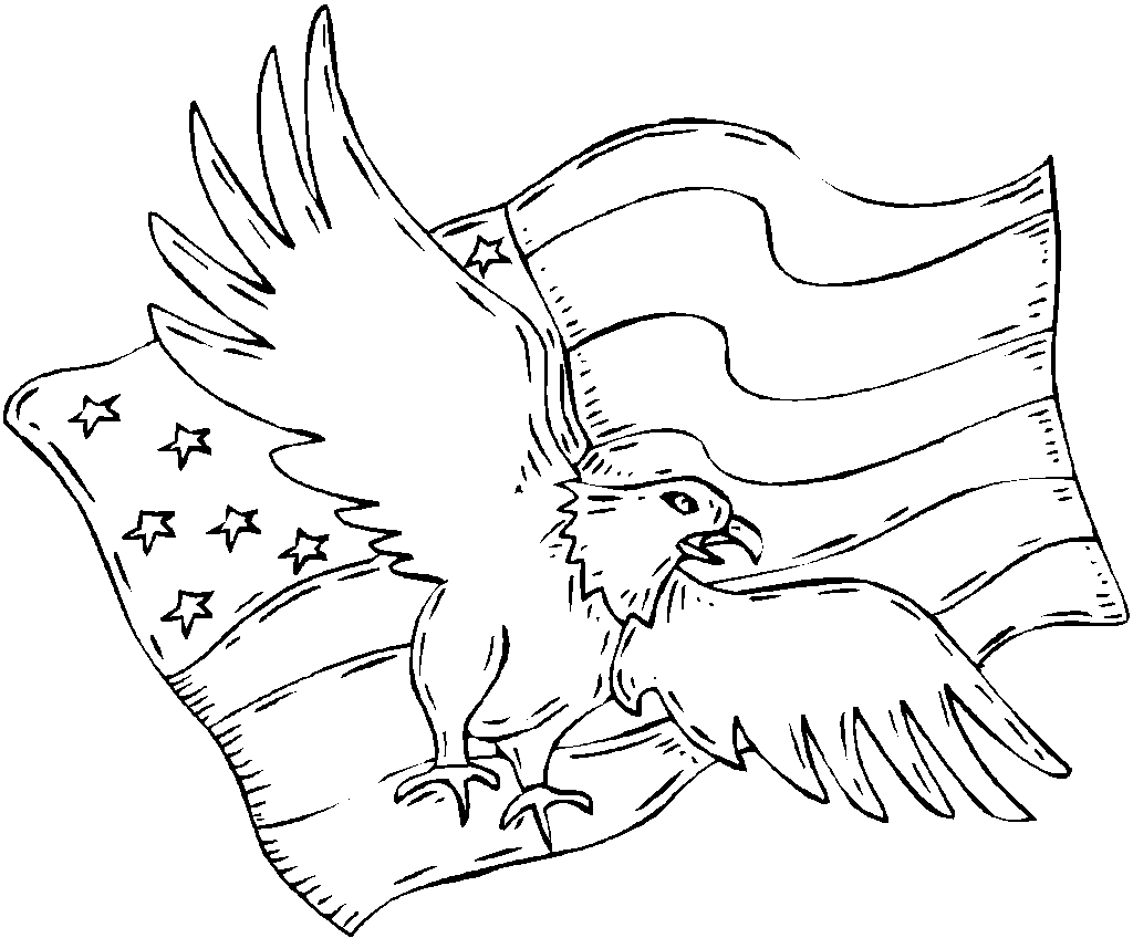 eagle with flag coloring pages - photo #34
