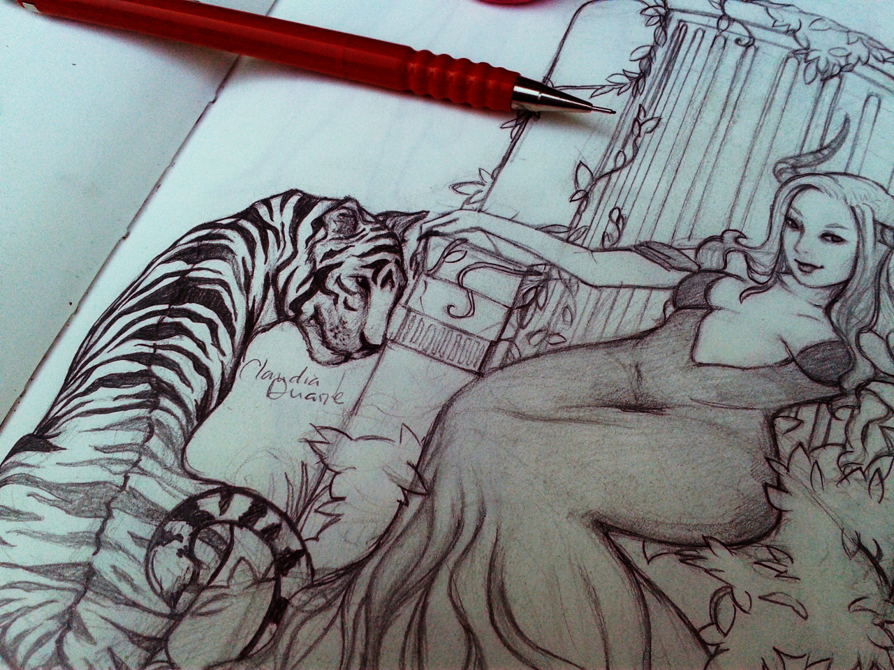 a part of one of my most recent drawings, i like this one very much, especially the tiger!