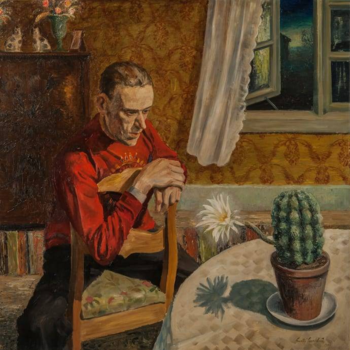 Gustaf Carlström, Blühender Kaktus, 1929