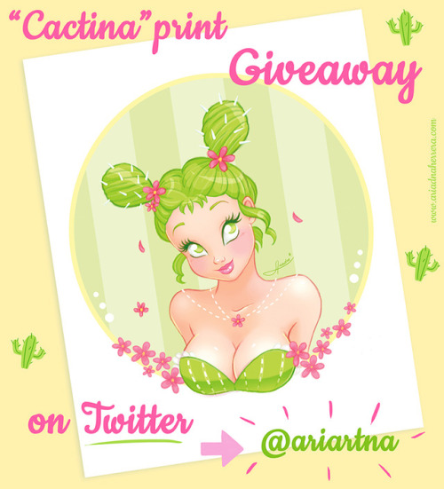 * It’s Giveaway time on my Twitter! *
To thank everyone for helping me find a name for my new OC, “Cactina”,
I’m giving away a print of her!
For a chance to win it just go to this link and follow the steps on...
