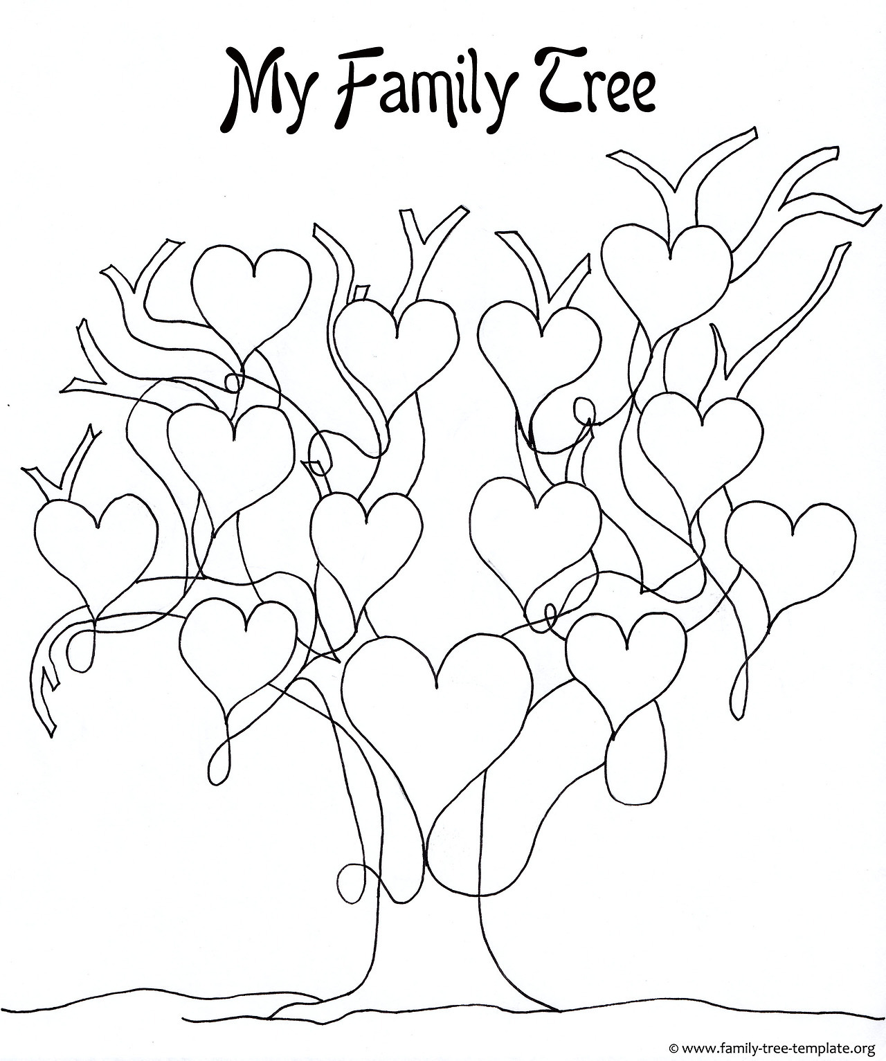 Print this I Love My Family Tree Coloring Page