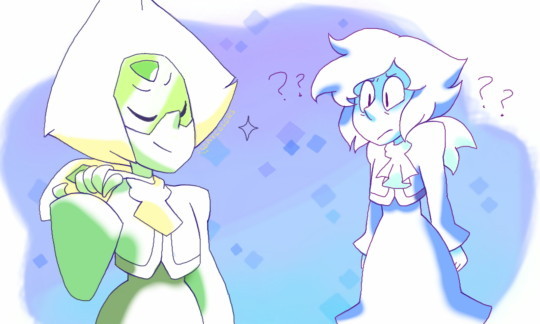 Just one more doodle of the crystal authority au! And the thrilling conclusion: peridot is wearing a hood thingy but it’s just. the same underneath–
