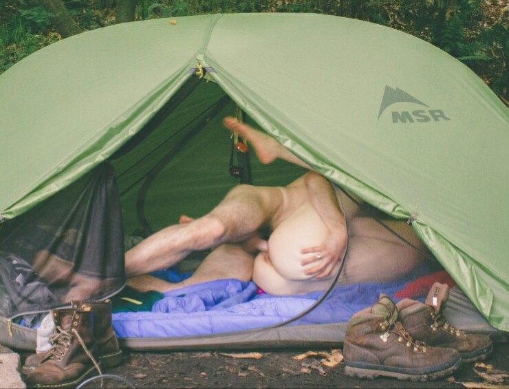 cuckold-gay-male-couple: “ Camping with my husband and his lover. I stay in another tent a few feet away and listen to them in a 2-man sleeping bag making out & grinding, all night long. The next morning they let me nap in their cum-and sweat-stained...
