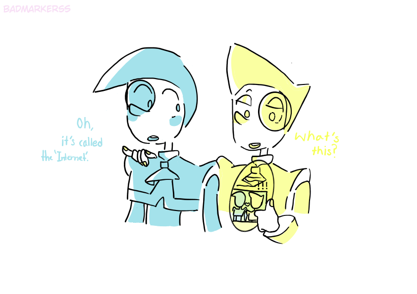 A drawing I did yesterday– and yes yellow is looking at zirconshipping fanart y'all