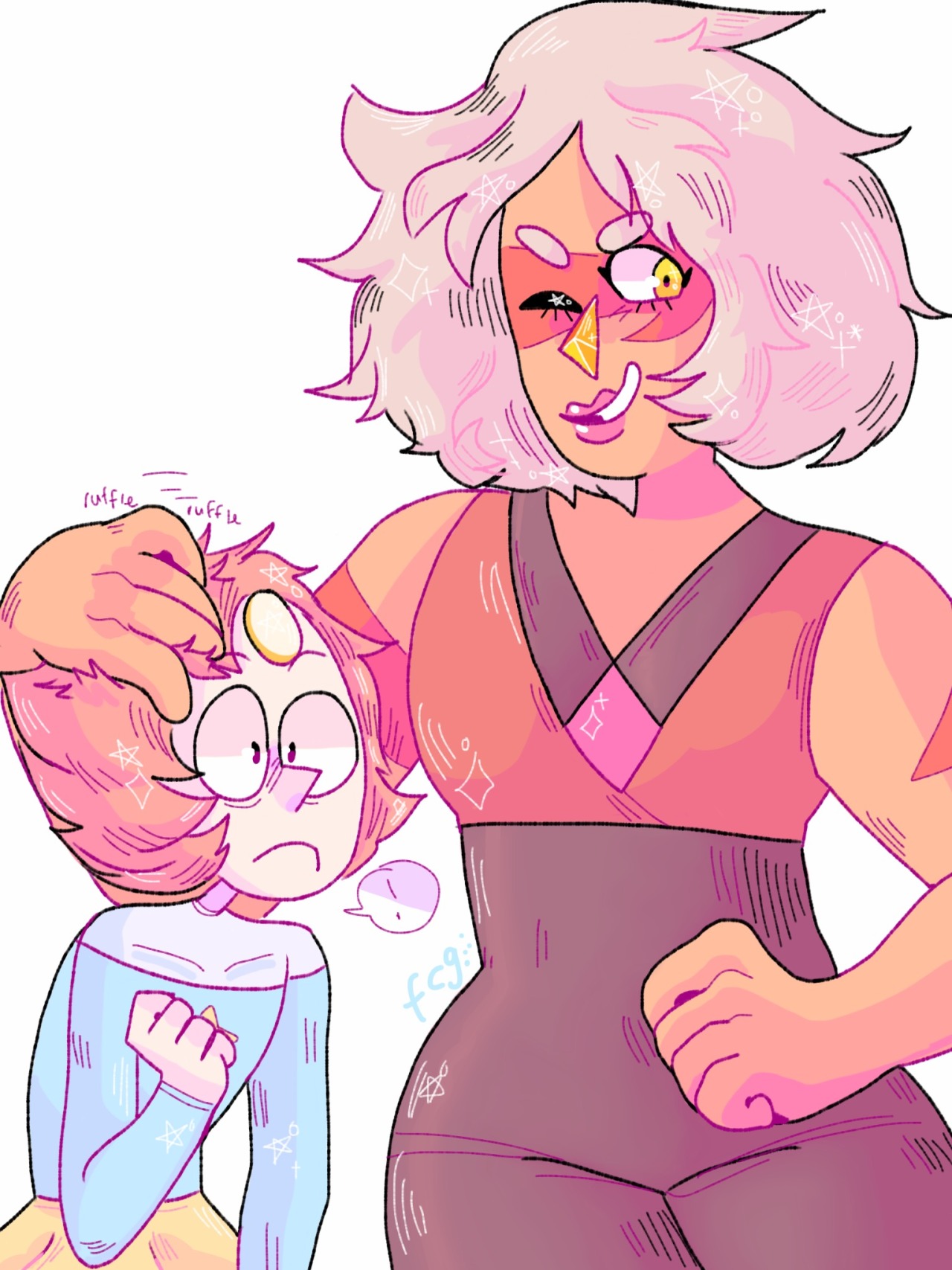 Anonymous said: Congrats on the followers! Can you draw pearl or jasper celebrating? Answer: Both of em