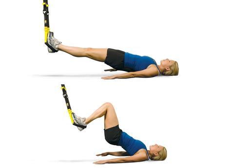 Hamstring pull-in with TRX system