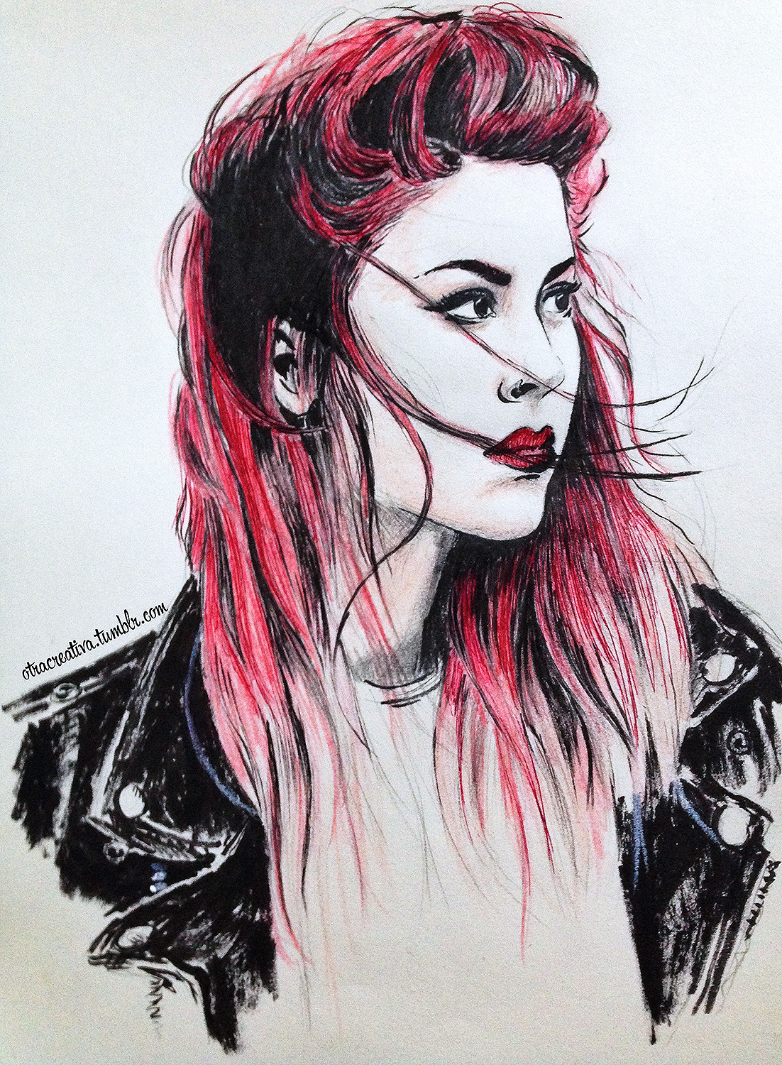Red hair. Pencil, brush pen and colored pencil. http://otracreativa.tumblr.com/post/105259468543/red-hair-pencil-brush-pen-and-colored-pencil http://otracreativa.tumblr.com https://www.facebook.com/otracreativa