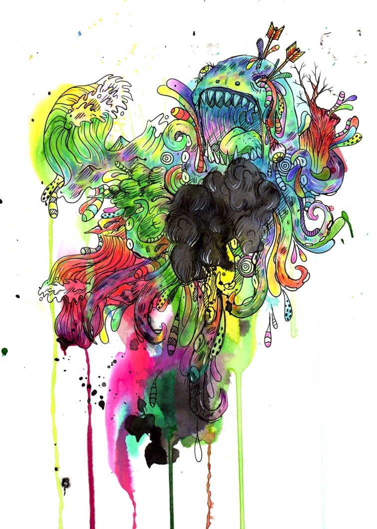 Oil Spill - Ink, Watercolor, and Colored Pencil 2013 Tumblr and Portfolio