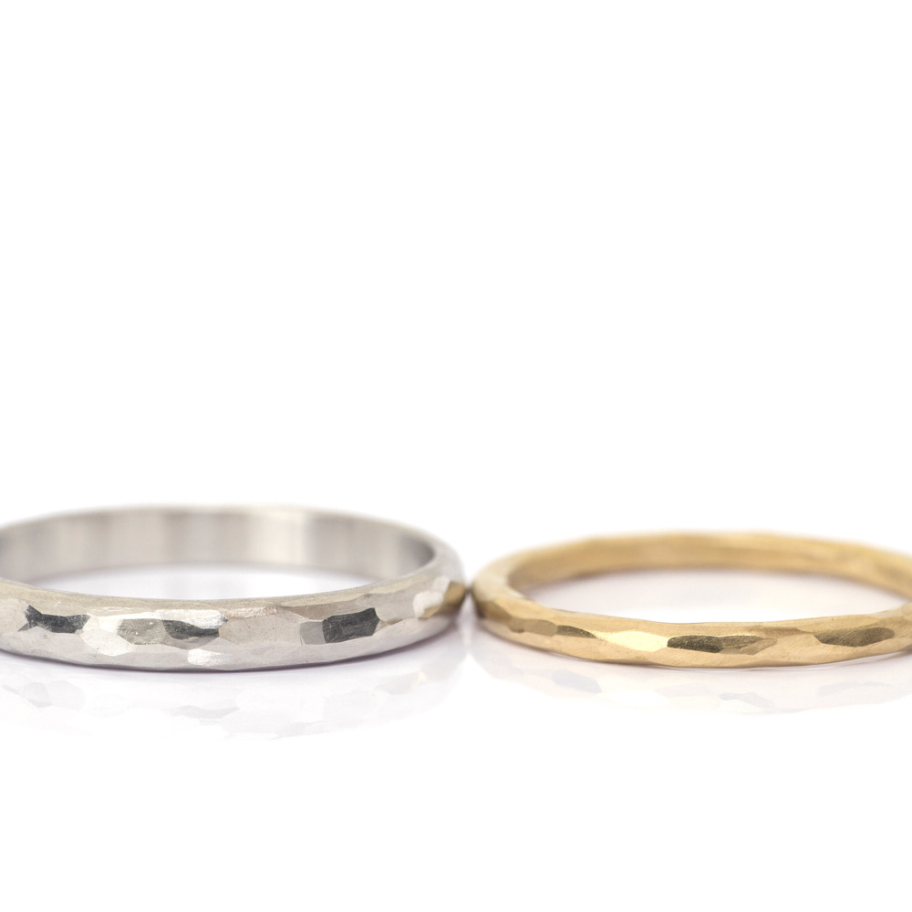 白バック　オーダーメイドマリッジリング　プラチナ、ゴールド　屋久島でつくる結婚指輪