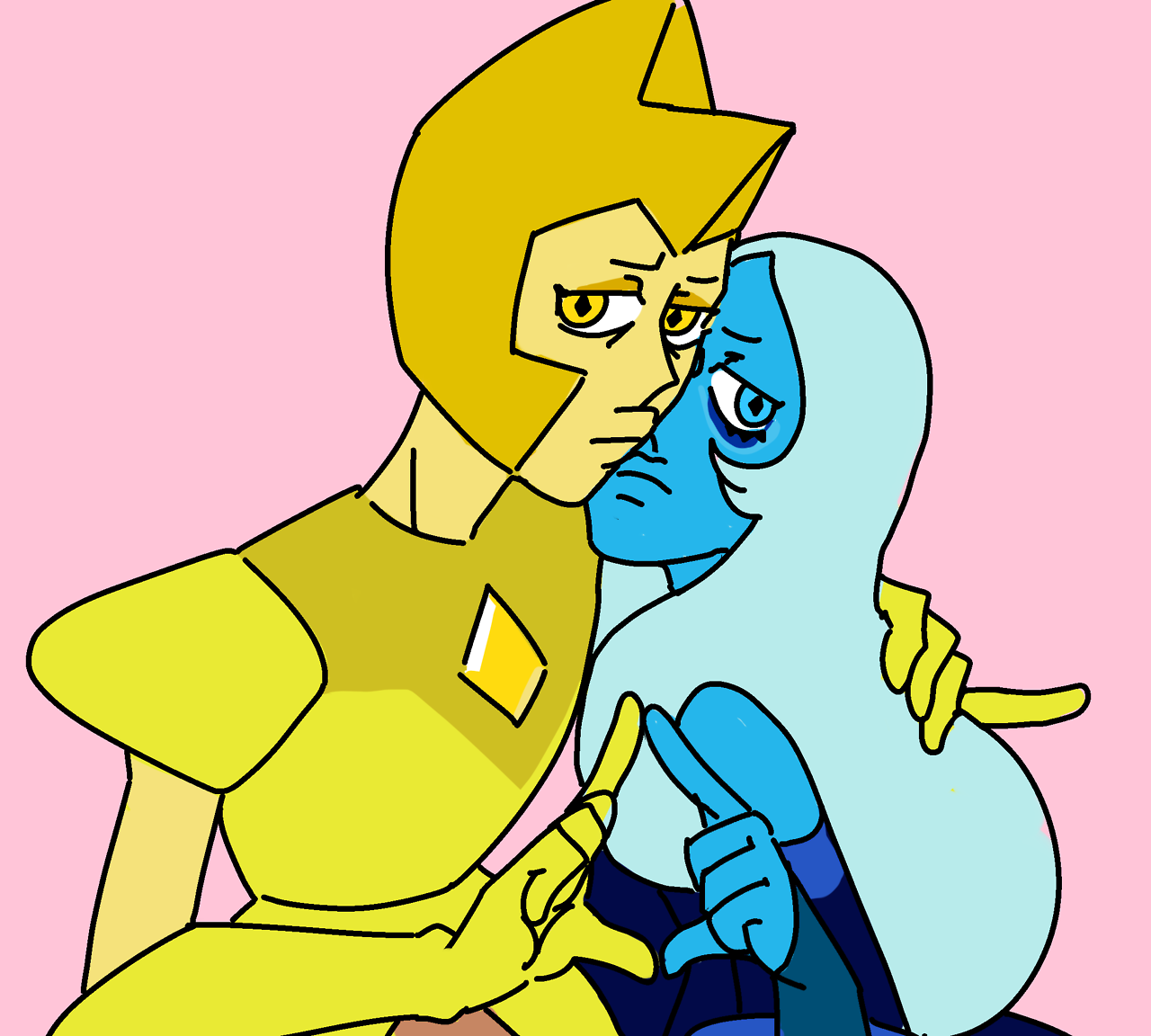 Commission Open during the weekend/ Ruth Figueroa/ 18 year old/ self taught artist/ I love Yellow and Blue diamond 💛💙