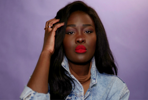 darkchocolate-creature: “Them: Black girls shouldn’t wear red lipsticks Me:… Dark skin is not a limit. Ever. ”