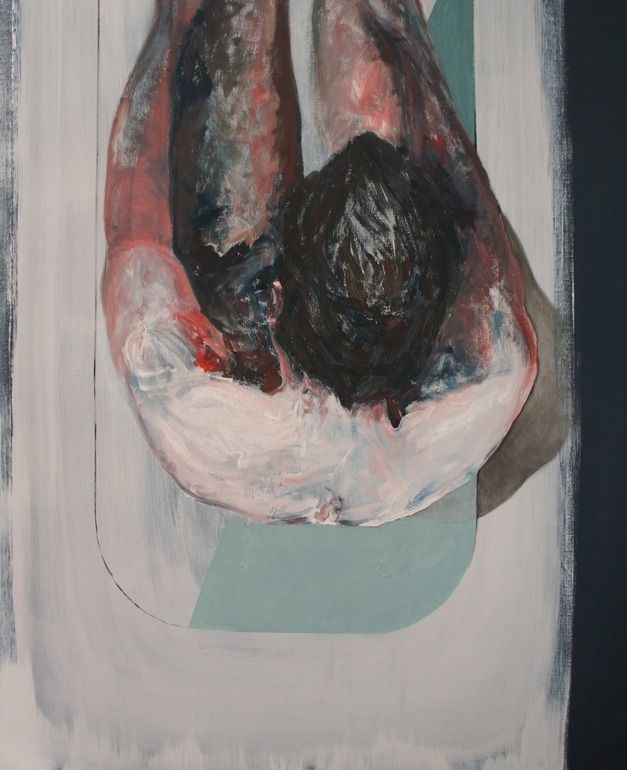 Lee Hardman | Study for Self Portrait (Viewed from Above) | Oil | 39.4 x 31.5 x 0.8 in