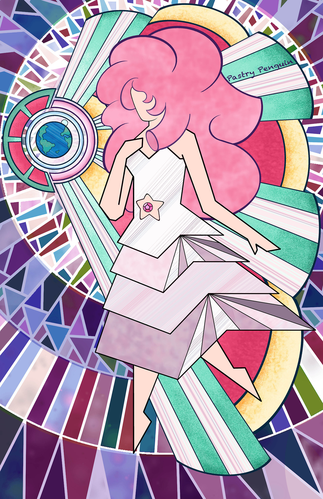 Rose Quartz Stained Glass! Here she is! This lovely lady