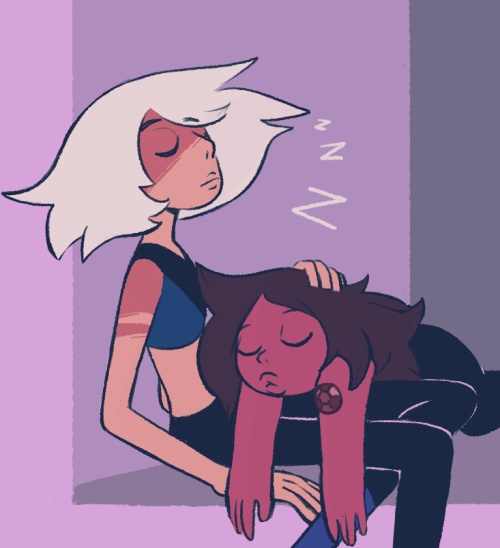 Anonymous said: Please draw Carnelian and Skinny sleeping, I know they don't need to sleep but I really wanna see them sleeping it would makes me very happy:) Answer: !!!