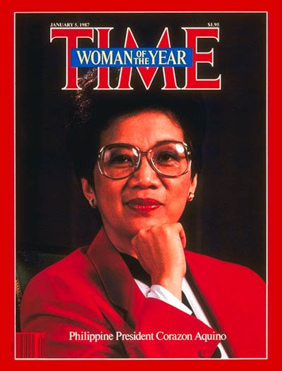 ‪Cory Aquino, persona del año para la revista Time. Otros candidatos: Oliver North, Gorbachev, Nelson y Winnie Mandela #l291286 #Time1986‬