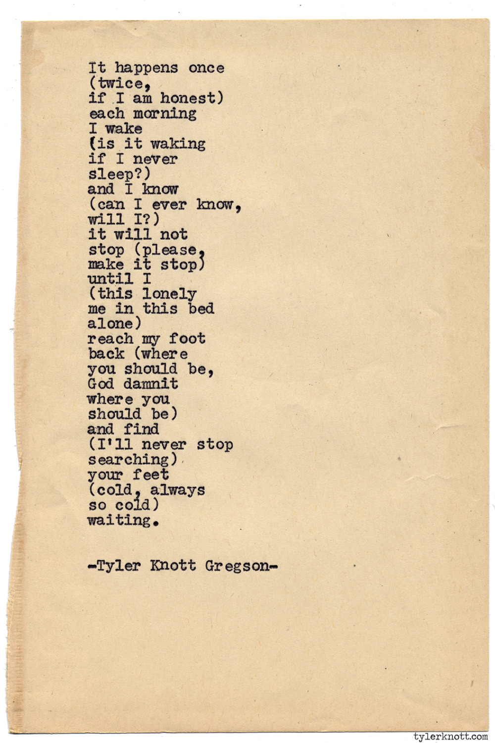 Tyler Knott Gregson — Typewriter Series #888 by Tyler Knott Gregson ...