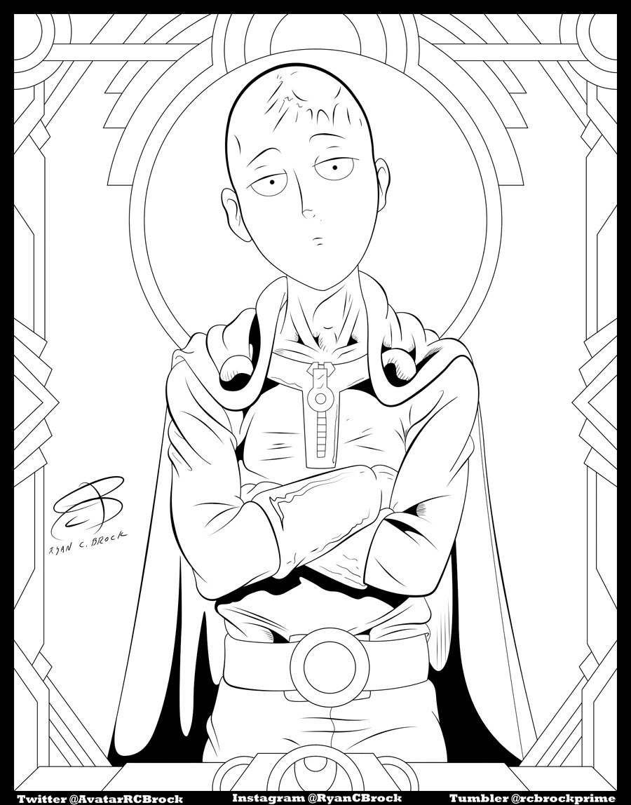 One Punch Man Coloring Pages 10